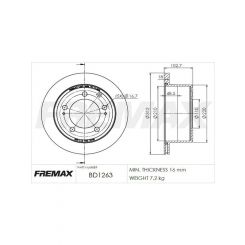 Fremax Brake Disc Rear Each