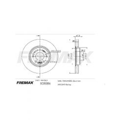 Fremax Brake Disc Front Pair Santa Fe Elantra Sonata Tucson Veloster