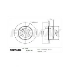 Fremax Brake Disc Rear Pair