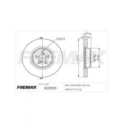 Fremax Brake Disc Front Each For Subaru Forester 316mm Dia