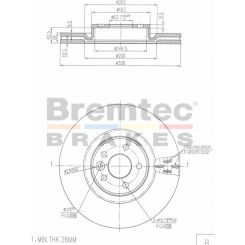 Bremtec Euro-Line Disc Brake Rotor (Pair) 336mm