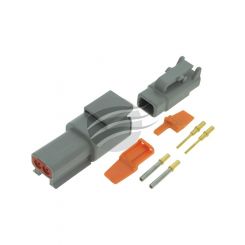 Deutsch Pck 10 Dtm Series 2 Way Connct Kit Incl Gold Terminals & Wedges