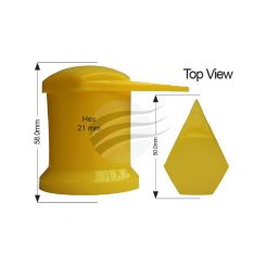 Nice Pack 100 Wheel Nut Indicator Dust Cap 21mm Yellow Plastic (NWL21CAP-100)