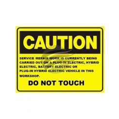 Jaylec Service Caution Sign Plastic 600 X 450mm For Hybrid & Ev