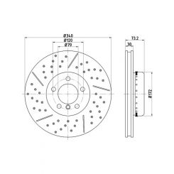 Bremtec Euro-Line High Grade Disc Brake Rotor (Single) 340mm