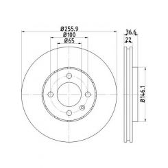 Bremtec Euro-Line Disc Brake Rotor (Pair) 255.9mm