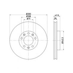 Bremtec Euro-Line Disc Brake Rotor (Pair) 283mm