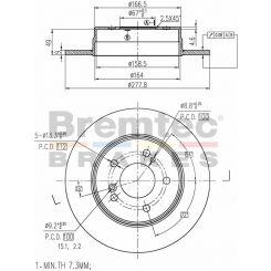 Bremtec Euro-Line Disc Brake Rotor (Pair) 278mm
