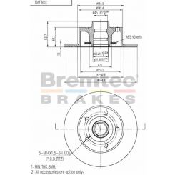 Bremtec Euro-Line Disc Brake Rotor (Single) 244.80mm