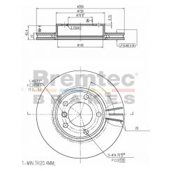 Bremtec Euro-Line Disc Brake Rotor (Pair) 286mm
