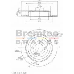 Bremtec Euro-Line Disc Brake Rotor (Pair) 279.8mm