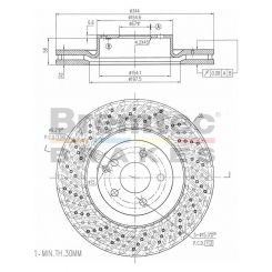 Bremtec Euro-Line Disc Brake Rotor (Single) 344mm