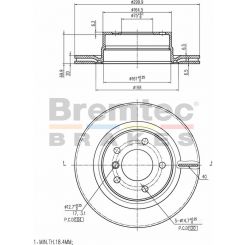 Bremtec Euro-Line Disc Brake Rotor (Single) 299.9mm