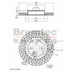 Bremtec Euro-Line Disc Brake Rotor (Single) 316.00mm