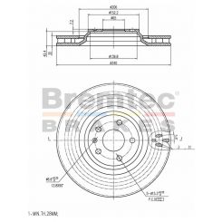 Bremtec Euro-Line Disc Brake Rotor (Single) 340.00mm