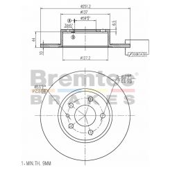 Bremtec Euro-Line Disc Brake Rotor (Pair) 251.2mm