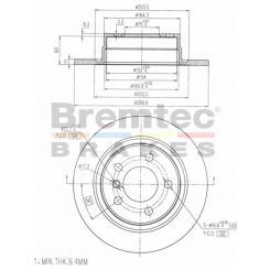 Bremtec Euro-Line Disc Brake Rotor (Pair) 289.8mm