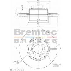 Bremtec Euro-Line Disc Brake Rotor (Single) 327.8mm