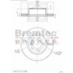 Bremtec Euro-Line Disc Brake Rotor (Pair) 299.8mm