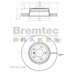 Bremtec Euro-Line Disc Brake Rotor (Single) 344.8mm