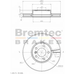 Bremtec Euro-Line High Grade Disc Brake Rotor (Pair) 331.9mm