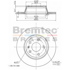 Bremtec Euro-Line Disc Brake Rotor (Pair) 286mm
