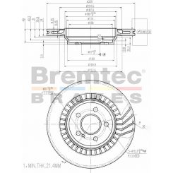 Bremtec Euro-Line Disc Brake Rotor (Single) 320mm