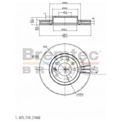 Bremtec Euro-Line Disc Brake Rotor (Pair) 282.8mm