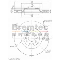 Bremtec Euro-Line Disc Brake Rotor (Pair) 340mm