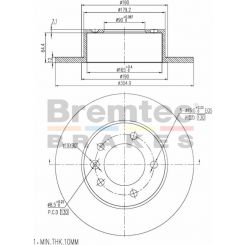Bremtec Euro-Line Disc Brake Rotor (Pair) 304.9mm