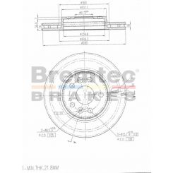 Bremtec Euro-Line Disc Brake Rotor (Pair) 279.9mm