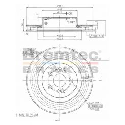 Bremtec Euro-Line Disc Brake Rotor (Single) 312.10mm