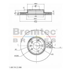 Bremtec Euro-Line Disc Brake Rotor (Pair) 313.8mm