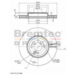 Bremtec Euro-Line Disc Brake Rotor (Pair) 293.9mm