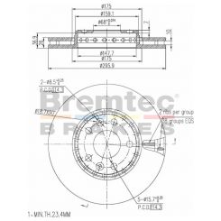 Bremtec Euro-Line Disc Brake Rotor (Pair) 295.9mm