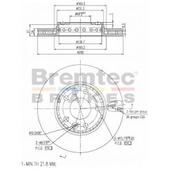 Bremtec Euro-Line Disc Brake Rotor (Pair) 280mm
