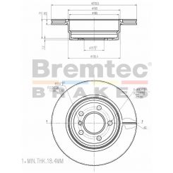Bremtec Euro-Line High Grade Disc Brake Rotor (Single) 319.8mm