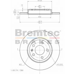 Bremtec Euro-Line Disc Brake Rotor (Pair) 288.00mm
