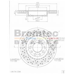 Bremtec Euro-Line Disc Brake Rotor (Pair) 292.00mm