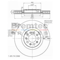 Bremtec Euro-Line Disc Brake Rotor (Pair) 330mm