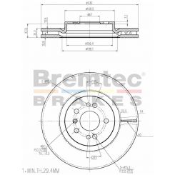 Bremtec Euro-Line High Grade Disc Brake Rotor (Pair) 330mm