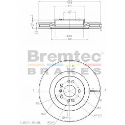 Bremtec Euro-Line Disc Brake Rotor (Single) 350.00mm
