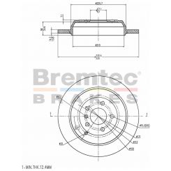 Bremtec Euro-Line Disc Brake Rotor (Pair) 330.2mm