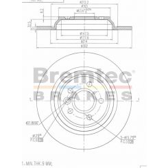 Bremtec Euro-Line Disc Brake Rotor (Pair) 301.6mm