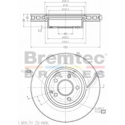 Bremtec Euro-Line Disc Brake Rotor (Pair) 322mm