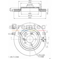 Bremtec Euro-Line Disc Brake Rotor (Pair) 302mm