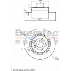Bremtec Euro-Line High Grade Disc Brake Rotor (Pair) 299.9mm