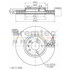 Bremtec Euro-Line Disc Brake Rotor (Pair) 319.8mm