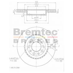 Bremtec Euro-Line Disc Brake Rotor (Pair) 292.00mm