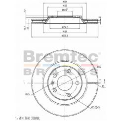 Bremtec Euro-Line Disc Brake Rotor (Pair) 299.80mm
